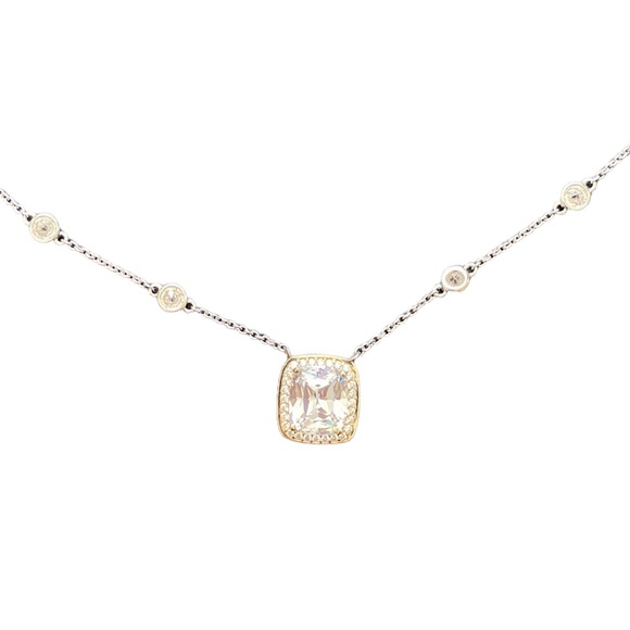 Diamonique Jewelry - 🆕 NWT Diamonique Cushion Cut “The Courtney” Necklace diamond 💎 ✨